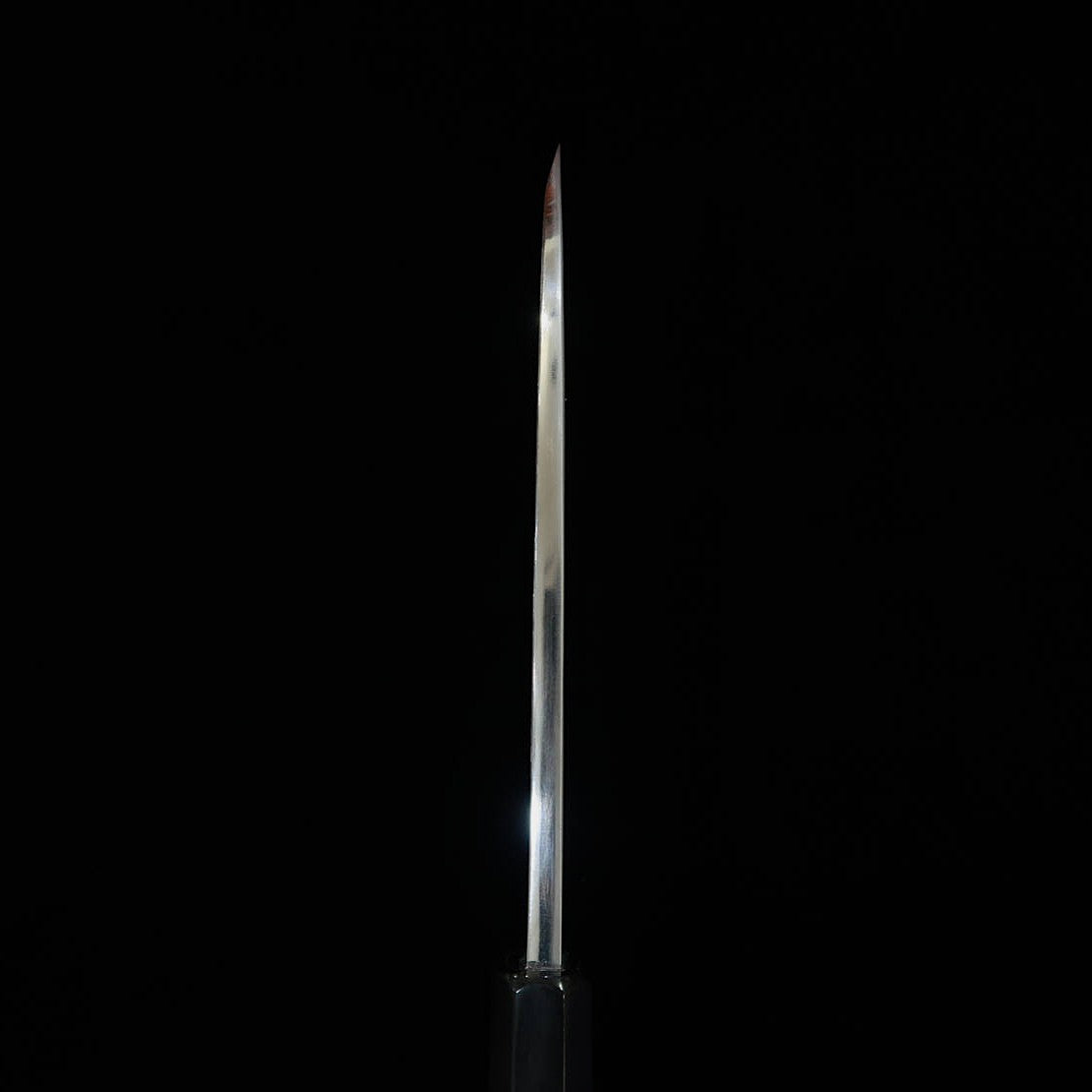 三浦MIURA 出刃 左利き用 銀紙三号 木砥仕上げ 黒檀銀巻柄(150mm)
