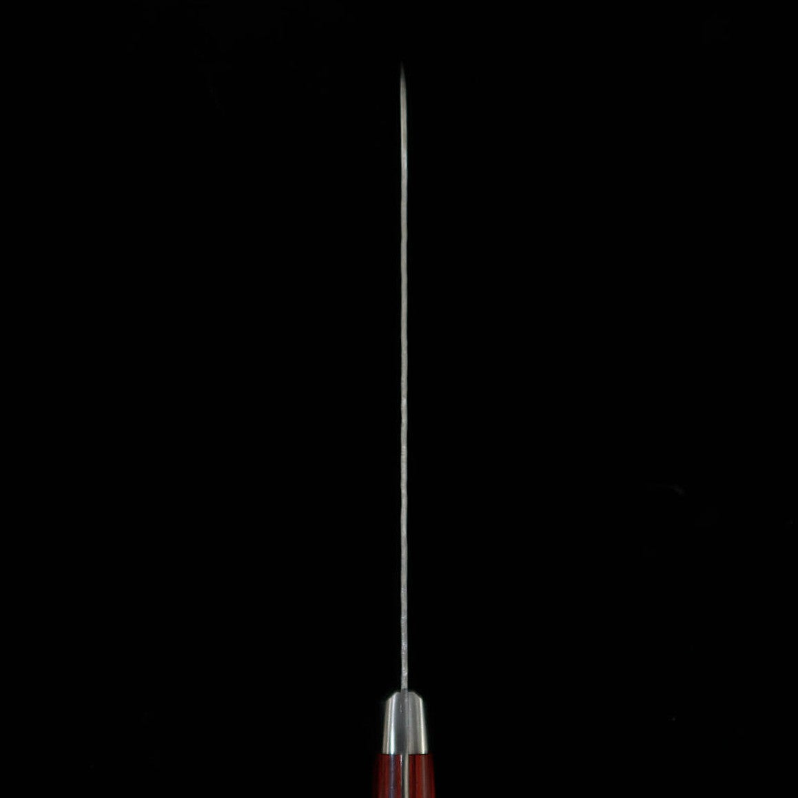三浦 MIURA 三徳 AUS8 槌目 赤合板柄 (180mm)