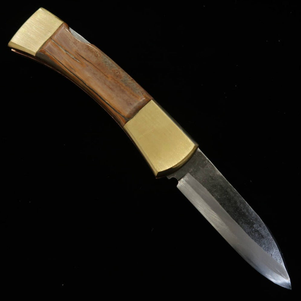 Takeda Hamono TAKEDA Bitchū forge à la main par Inagaki, couteau pliant à cran d'arrêt, mammouth, acier Hitachi Aogami Super (68 mm)