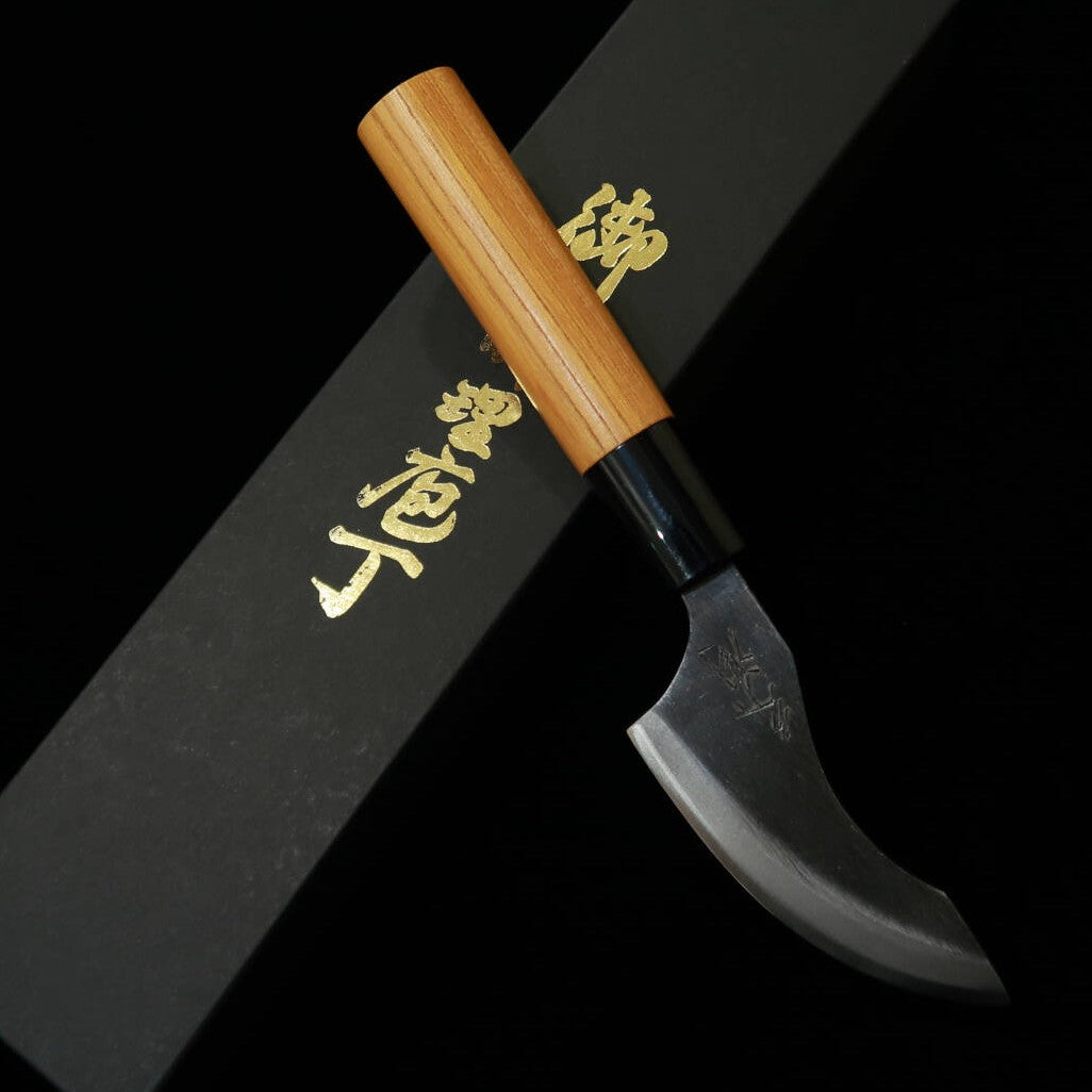 三浦MIURA 青紙二号 猪皮剥 両刃 欅柄 (85mm)