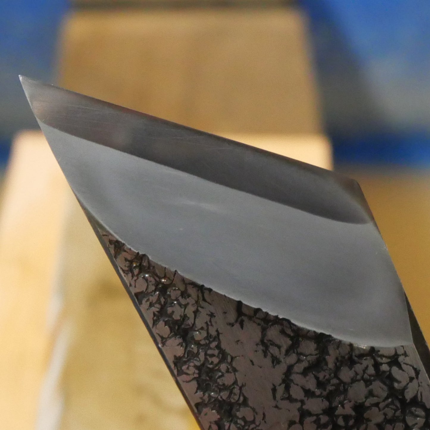 Pedra de amolar natural Nakayama Asagi, tipo couro, com base (44×140×20mm)