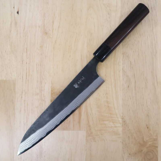 ANRYU Gyuto Shirogami #2 Forjado negro Damasco Mango de palisandro (210 mm)
