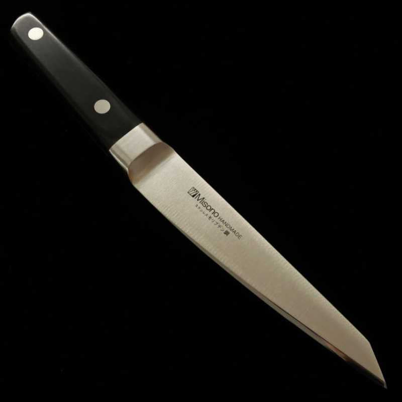 Misono Acier molybdène Dégraisseur à os, forme ronde, manche en contreplaqué noir (145mm)