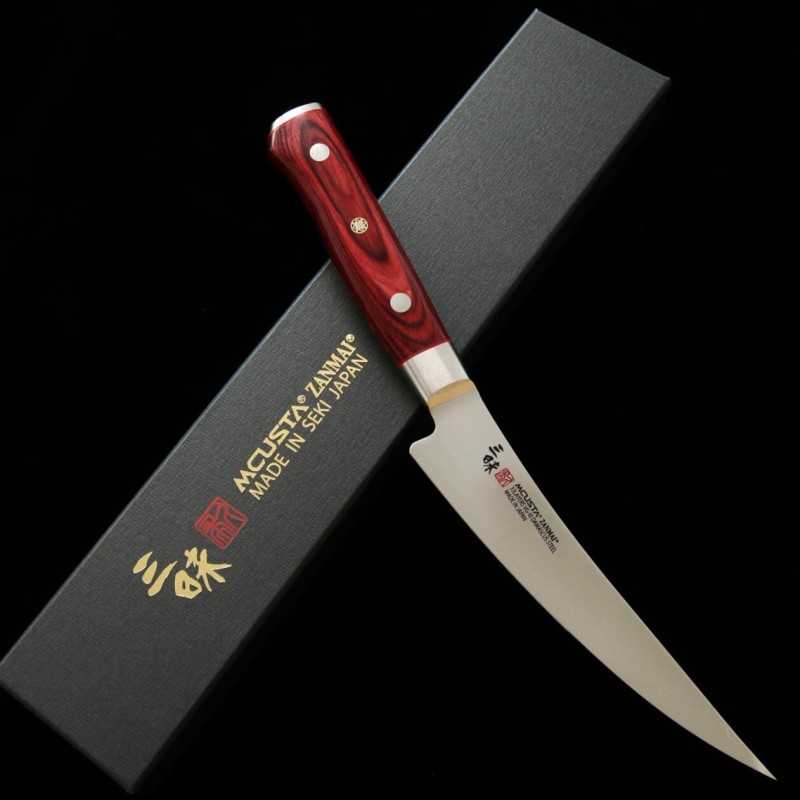 Boning knife ZANMAI MCUSTA Classic Pro Damascus Red Lotus (165mm)