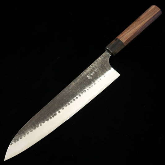 ANRYU cuchillo gyuto Aogami Super martillado acabado kuro-uchi mango octogonal de palisandro (210/240mm)