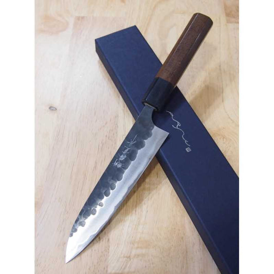 Anryu ANRYU Petty Acero azul super, acabado martillado, forja negra, mango octogonal de palisandro (150mm)