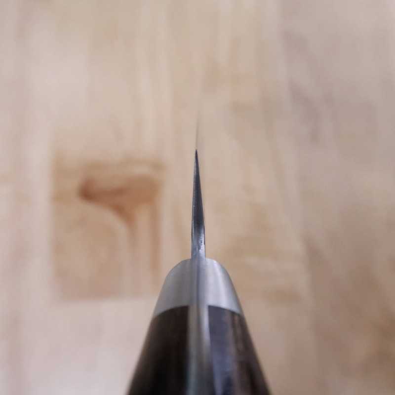 MIURA Petty Aogami Super steel Hammered Black finish Dark Brown Plywood Handle (135/150mm)
