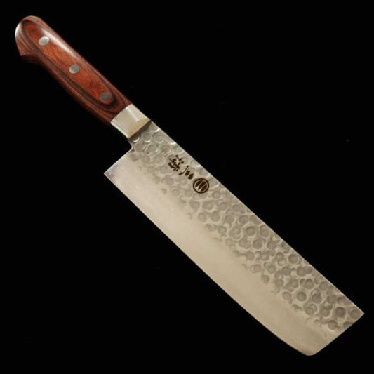 三浦 MIURA  VG-10ダマスカス マホガニー合板 菜切り (165mm)