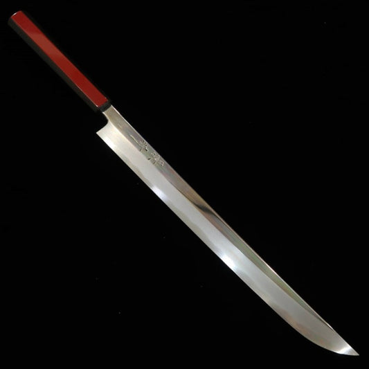 KAGEKIYO Aogami #1 Urushi rojo cuchillo yanagiba tipo ken (300mm)