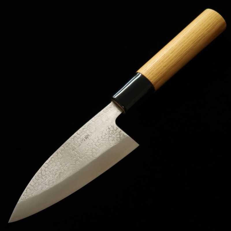 Ajikiri MIURA Ginsan Hoja doble filo para jurel, mango de olmo (105/120mm)