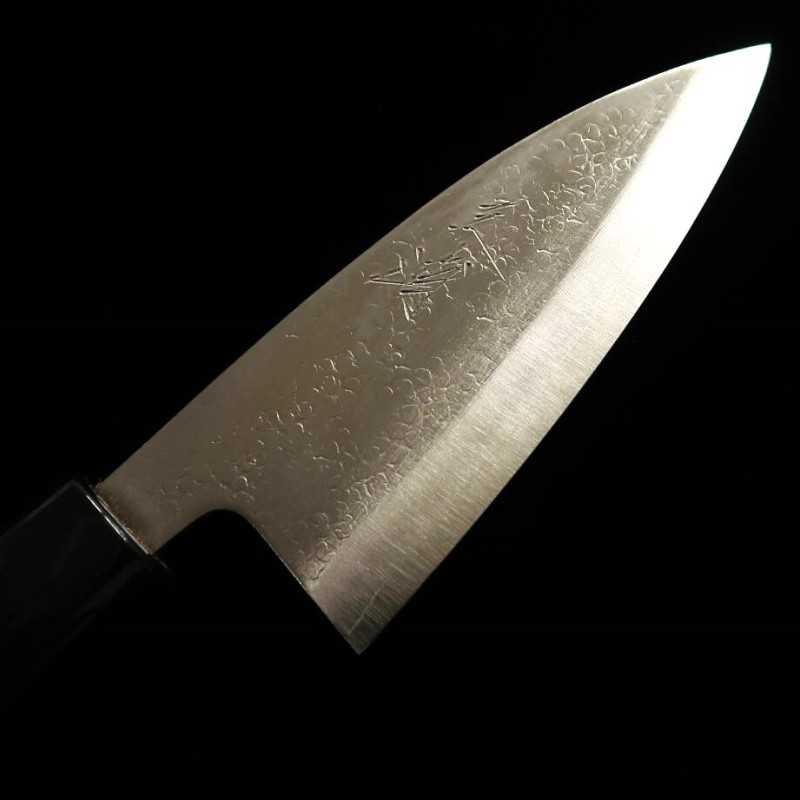 Ajikiri MIURA Ginsan Hoja doble filo para jurel, mango de olmo (105/120mm)