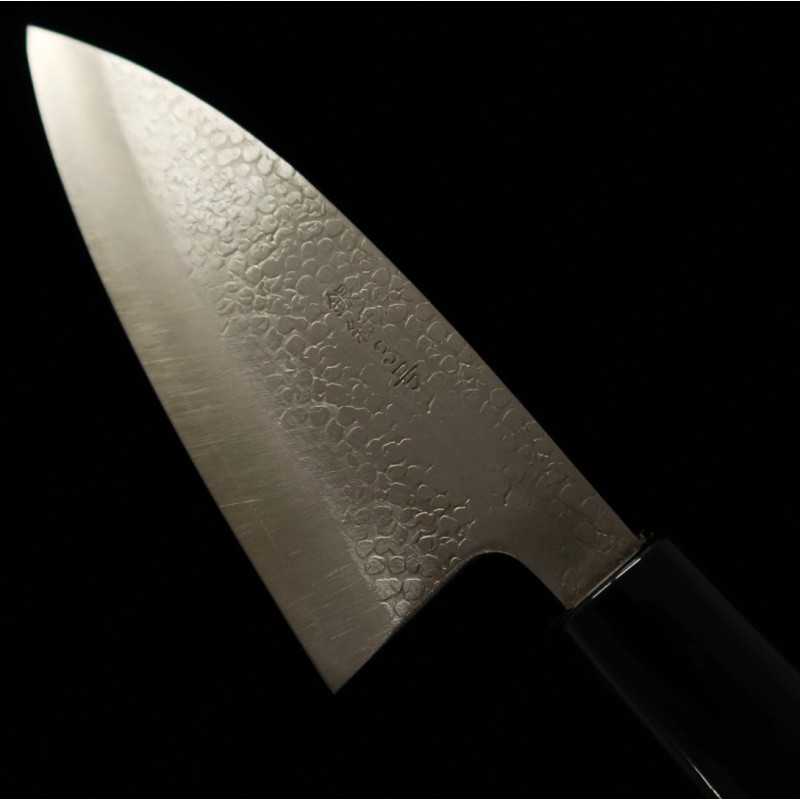 Ajikiri MIURA Ginsan Hoja doble filo para jurel, mango de olmo (105/120mm)
