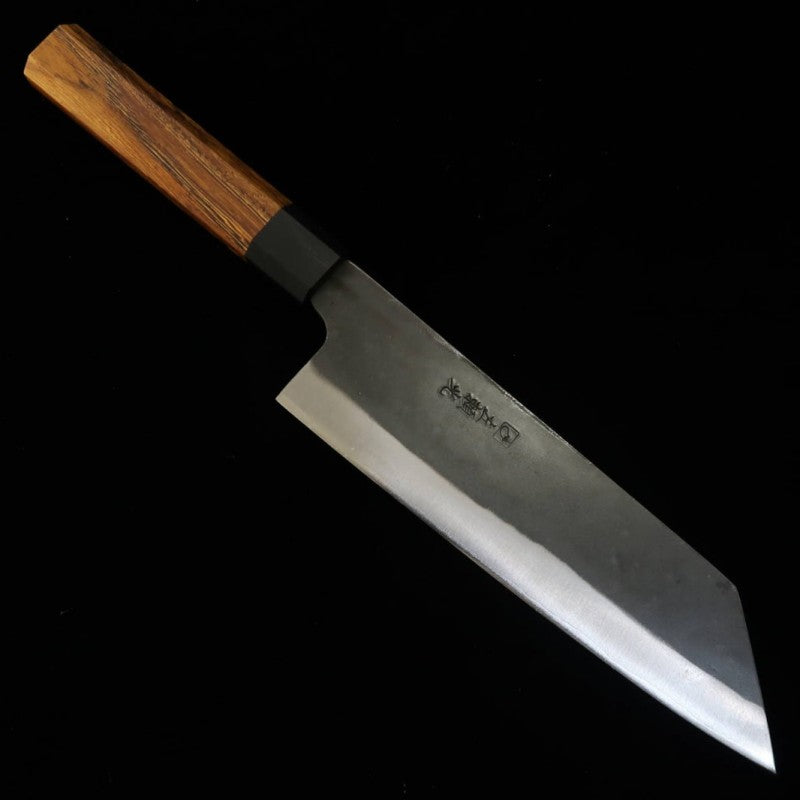 Hidari Yorimitsu BUNKA acero azul nº 1, acabado negro, mango de madera de hierro (200 mm)