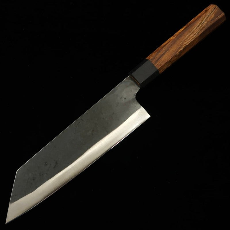 Hidari Yorimitsu BUNKA acero azul nº 1, acabado negro, mango de madera de hierro (200 mm)