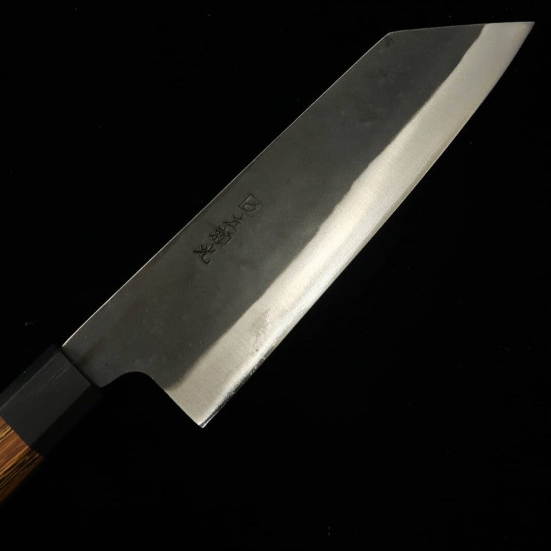 Hidari Yorimitsu BUNKA acero azul nº 1, acabado negro, mango de madera de hierro (200 mm)
