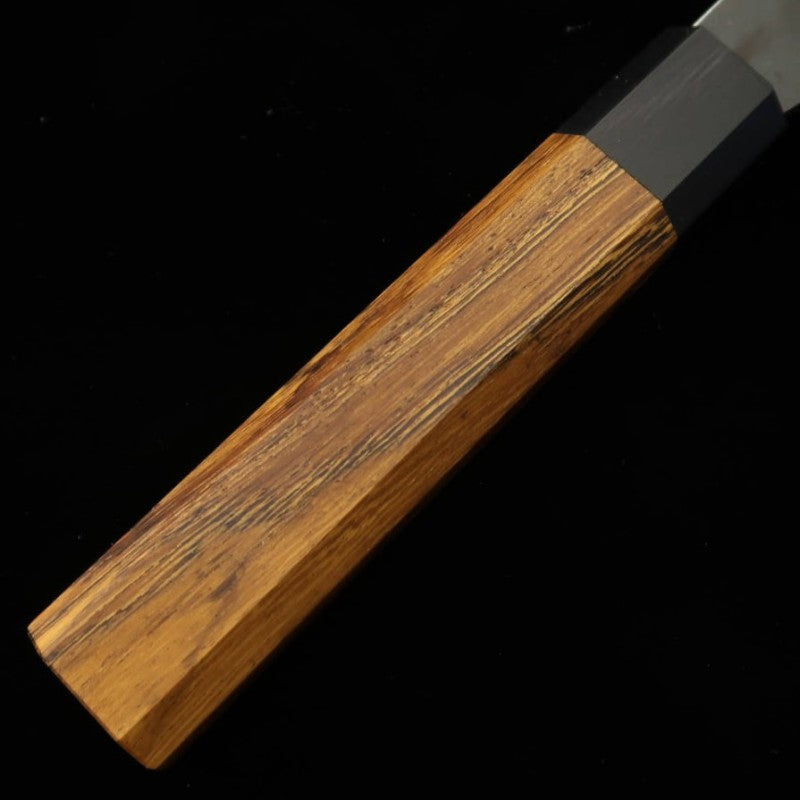 Hidari Yorimitsu BUNKA acero azul nº 1, acabado negro, mango de madera de hierro (200 mm)