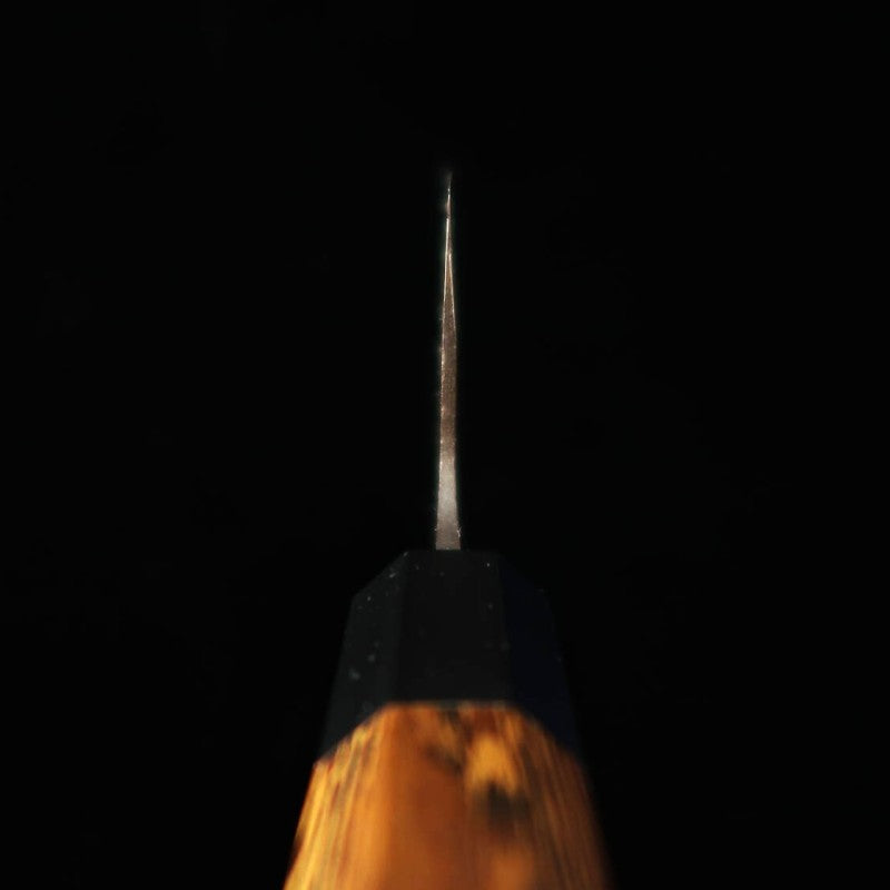Hidari Yorimitsu BUNKA acero azul nº 1, acabado negro, mango de madera de hierro (200 mm)