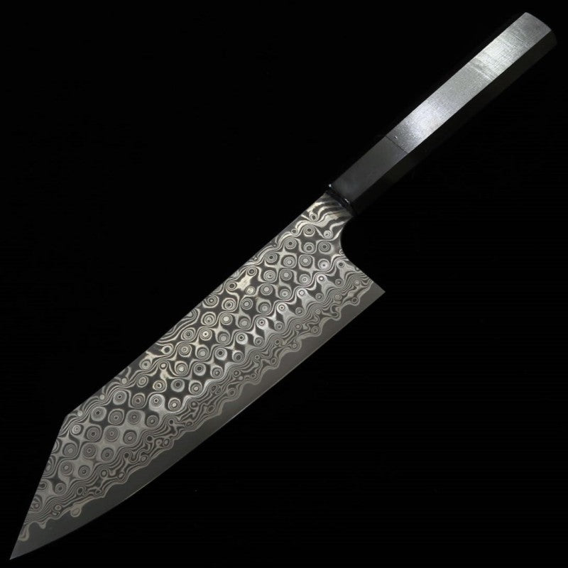 Nigara Hamono NIGARA Bunka SG2 Motif sombre Damas Manche en ébène et corne de buffle (180 mm)