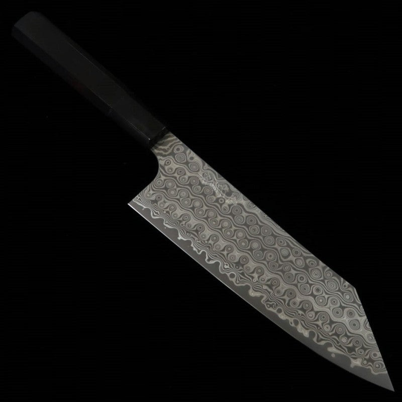 Nigara Hamono NIGARA Bunka SG2 Motif sombre Damas Manche en ébène et corne de buffle (180 mm)