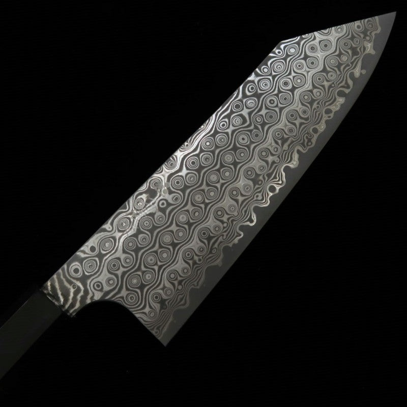 Nigara Hamono NIGARA Bunka SG2 Motif sombre Damas Manche en ébène et corne de buffle (180 mm)