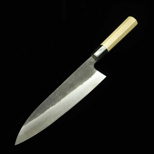 Gyuto MIURA Shirogami nº 1 com acabamento Kurouchi cabo octogonal (210-270mm)