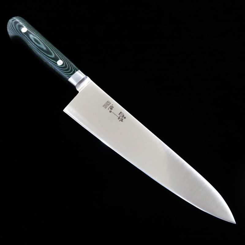 SUISIN INOX PREMIUM Gyuto manche micarta vert/noir (210/240 cm)