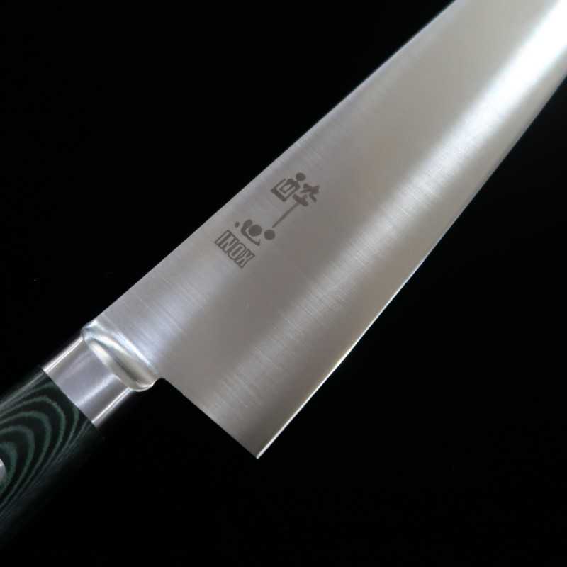 SUISIN INOX PREMIUM Gyuto manche micarta vert/noir (210/240 cm)