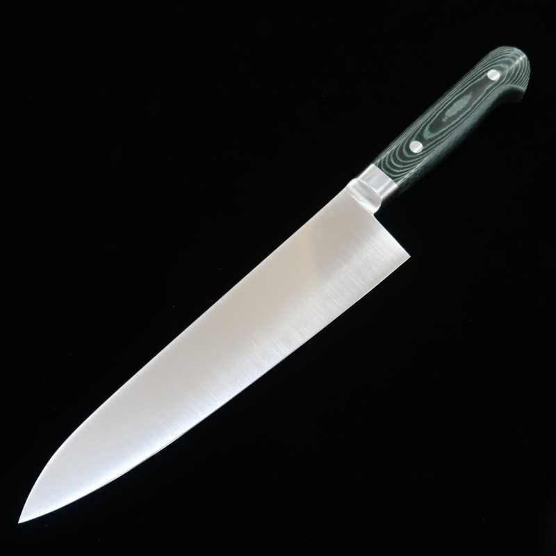SUISIN INOX PREMIUM Gyuto manche micarta vert/noir (210/240 cm)