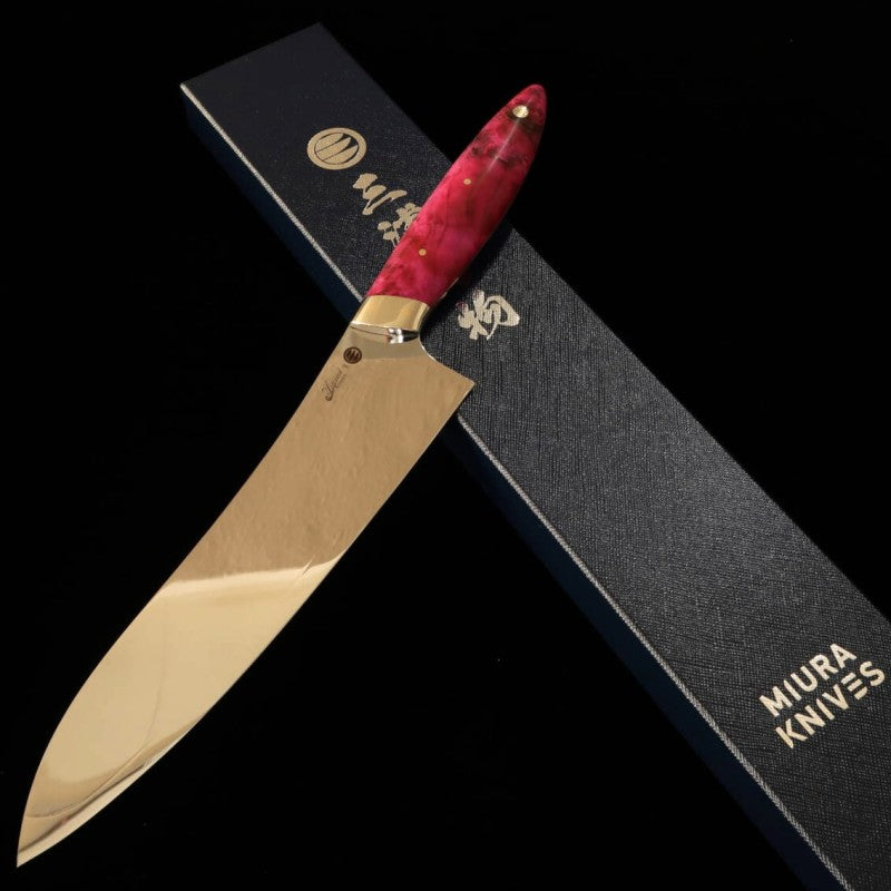 Asurah Knives x Miura Gyuto VG10 Mirror Finish Custom Handle Pink (210mm)