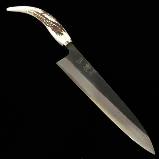初心 HATSUKOKORO - シンキロウ  青紙スーパー  ダマスカス 黒打ち  鹿角柄 牛刀 (240mm)