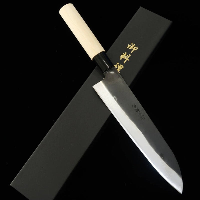 Hidari Yorimitsu HIDARI YORIMITSU, cuchillo gyuto SK, forjado negro, mango de magnolia (210mm)
