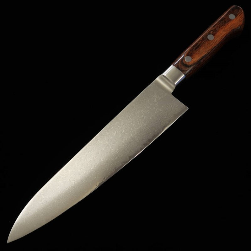 Gyuto Kyoju KYOTO Reinforced Wood Series AUS8 Damascus (180/210mm)