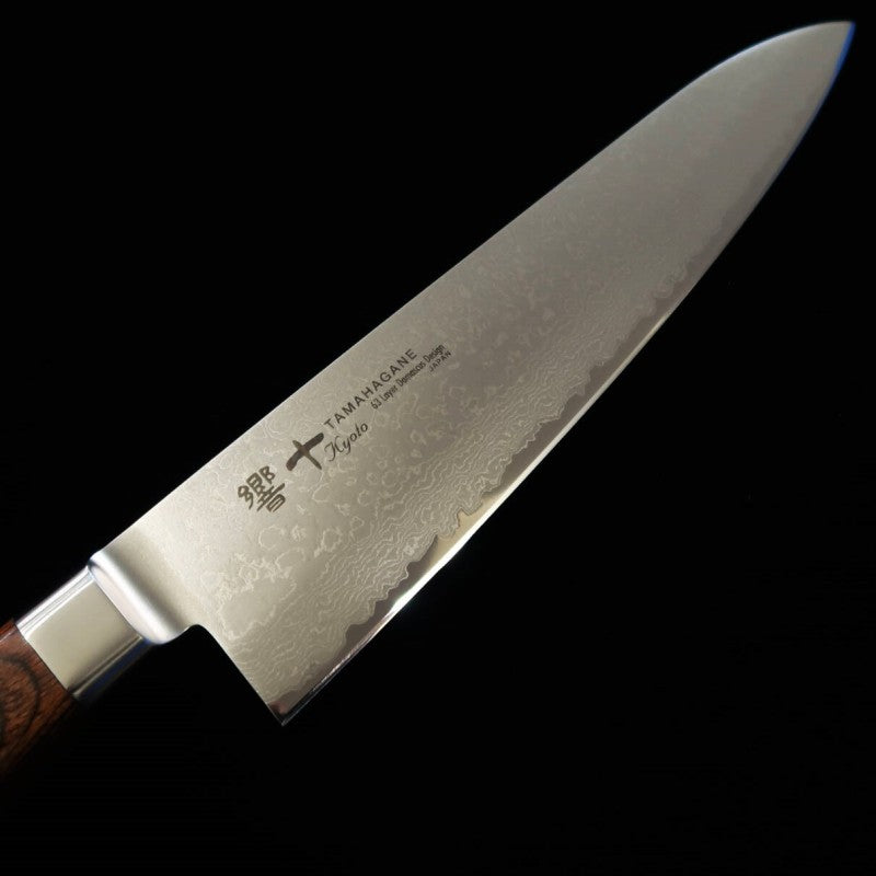 Gyuto Kyoju KYOTO Reinforced Wood Series AUS8 Damascus (180/210mm)