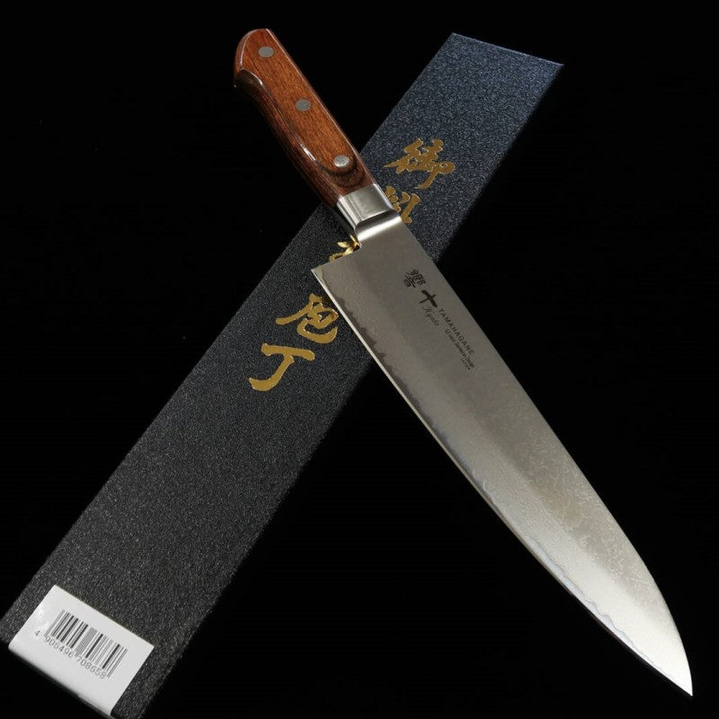 Gyuto Kyoju KYOTO Reinforced Wood Series AUS8 Damascus (180/210mm)