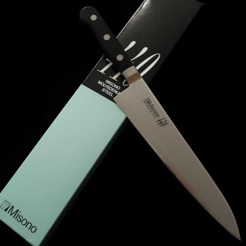 Gyuto MISONO acero inoxidable con mango laminado negro 440 (180-270mm)