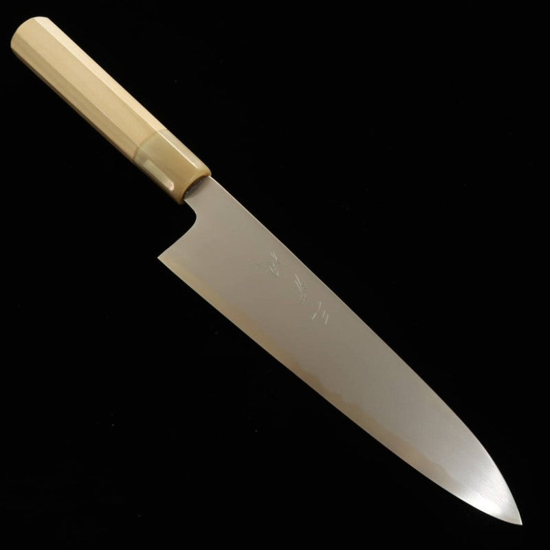 MIURA Obidama Gyuto Acier blanc #2, finition polie intégrale, manche octogonal en magnolia (210mm)
