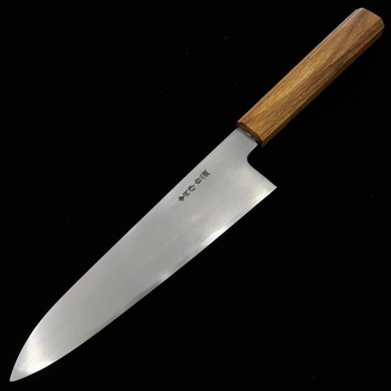 Gyuto MIURA Obidama Shirogami No. 2, oak octagonal handle (210mm)