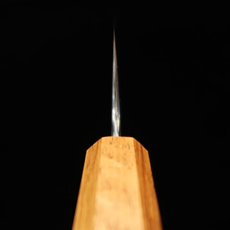 Gyuto MIURA Obidama Shirogami No. 2, oak octagonal handle (210mm)
