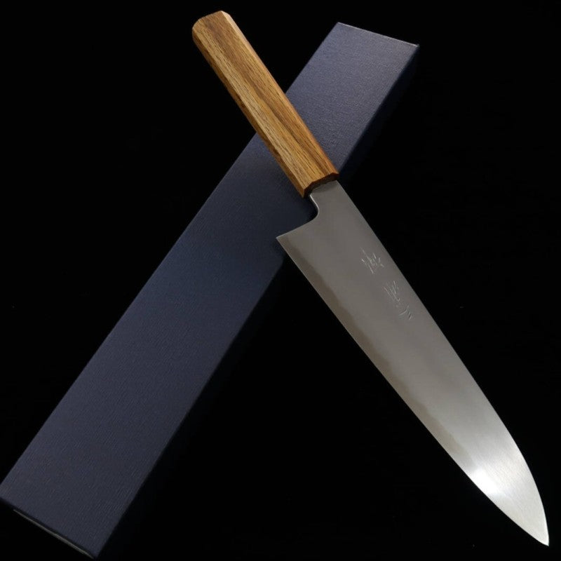 Gyuto MIURA Obidama Shirogami No. 2, oak octagonal handle (210mm)