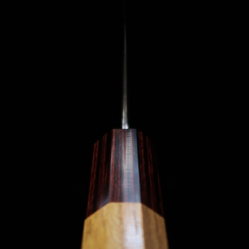 Gyuto MIURA AUS10, patrón de olas, níquel damasco, mango de olmo (210mm)