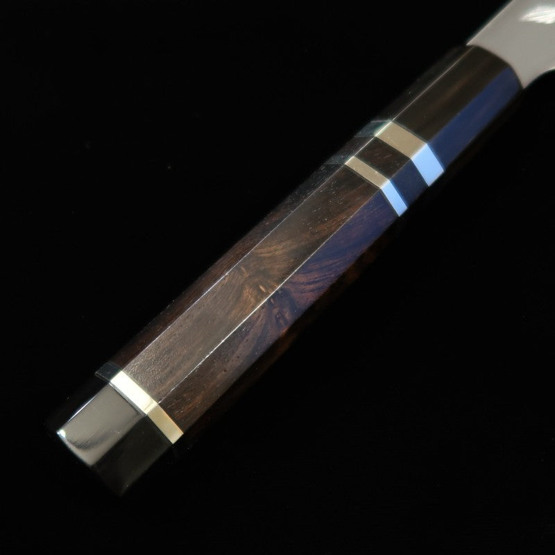 Gyuto MIZUNO Aogami No. 1 Honyaki DX cabo em ébano com desenho de dragão (240mm)
