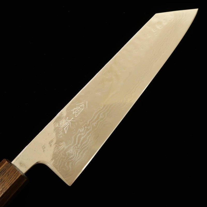 Kiritsuke Gyuto HADO Okina Ryu 440C Hammered Damascus Black Oak Handle (210mm)