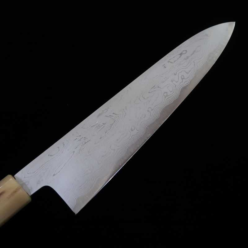 MIURA Obidama Damas, acier bleu n°1, couteau de chef, manche octogonal en magnolia (210/240 mm)