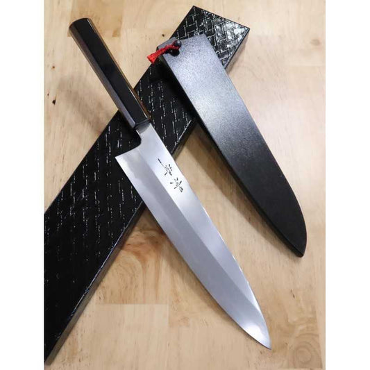 Kagekiyo Cuchillo japonés para carne Aogami #1 laca negra (240/270 mm)