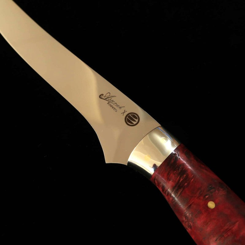 Asurah Knives x Miura MIURA Fillet Knife SUS420J2 Mirror Finish Custom Handle Red (150mm)