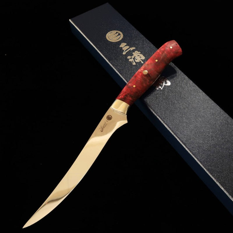 Asurah Knives x Miura MIURA Fillet Knife SUS420J2 Mirror Finish Custom Handle Red (150mm)