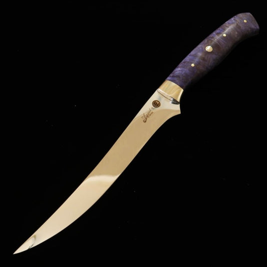 **Asurah Knives × MIURA SUS420J2 Finition miroir Manche custom Couteau à filet (150 mm)**
