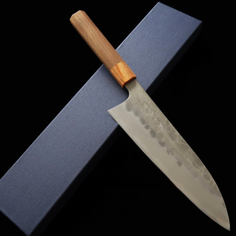 Gyuto MIURA Aogami no.2, acabado perla, mango de nogal (210 mm)