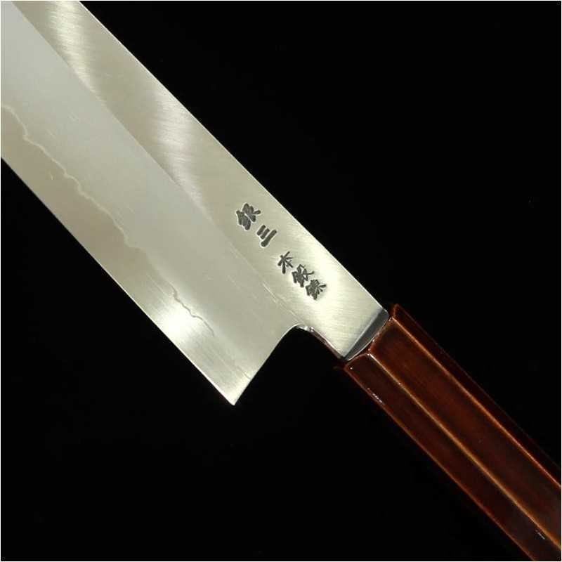 刃道HADO 銀紙三号 切付牛刀 木地呂塗り桜八角柄 (210/240mm)