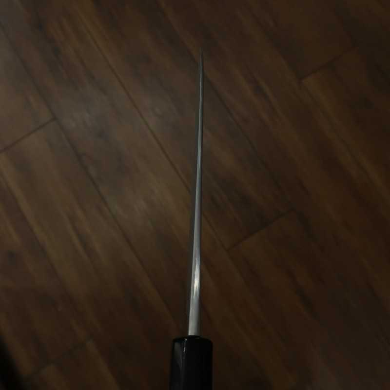 Gyuto NIGARA aogami no.2 y damasco, virola de plata y mango de ébano (210mm)